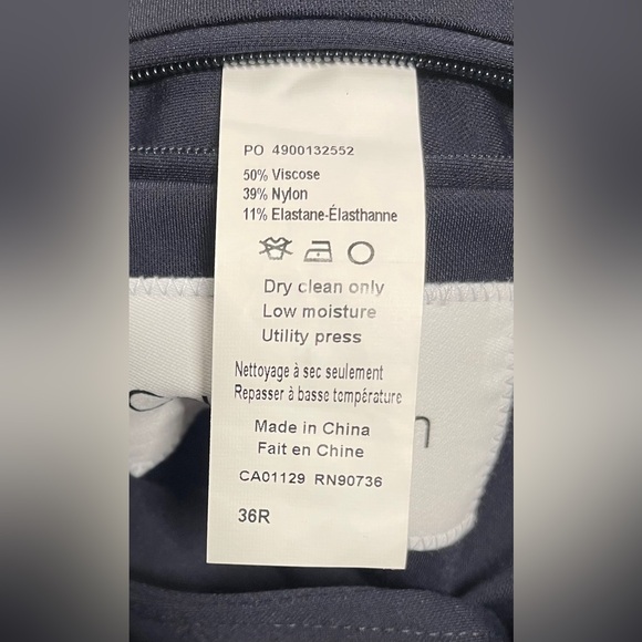 Calvin Klein Mens X Slim Fit Stretch Solid Knit Suit Jacket Navy Blue 36R New - Picture 3 of 4